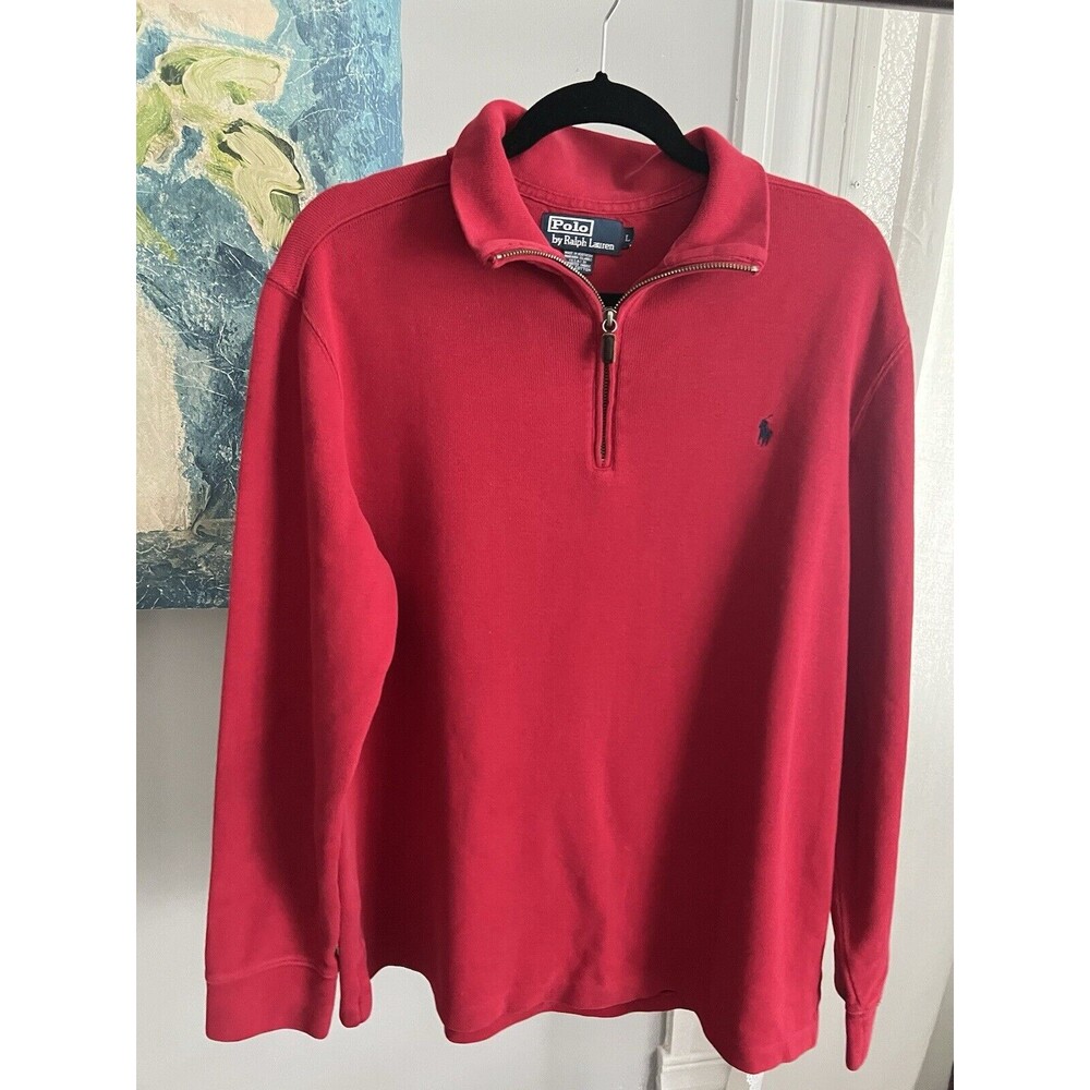 Ralph Lauren Red Zip Up Sweater